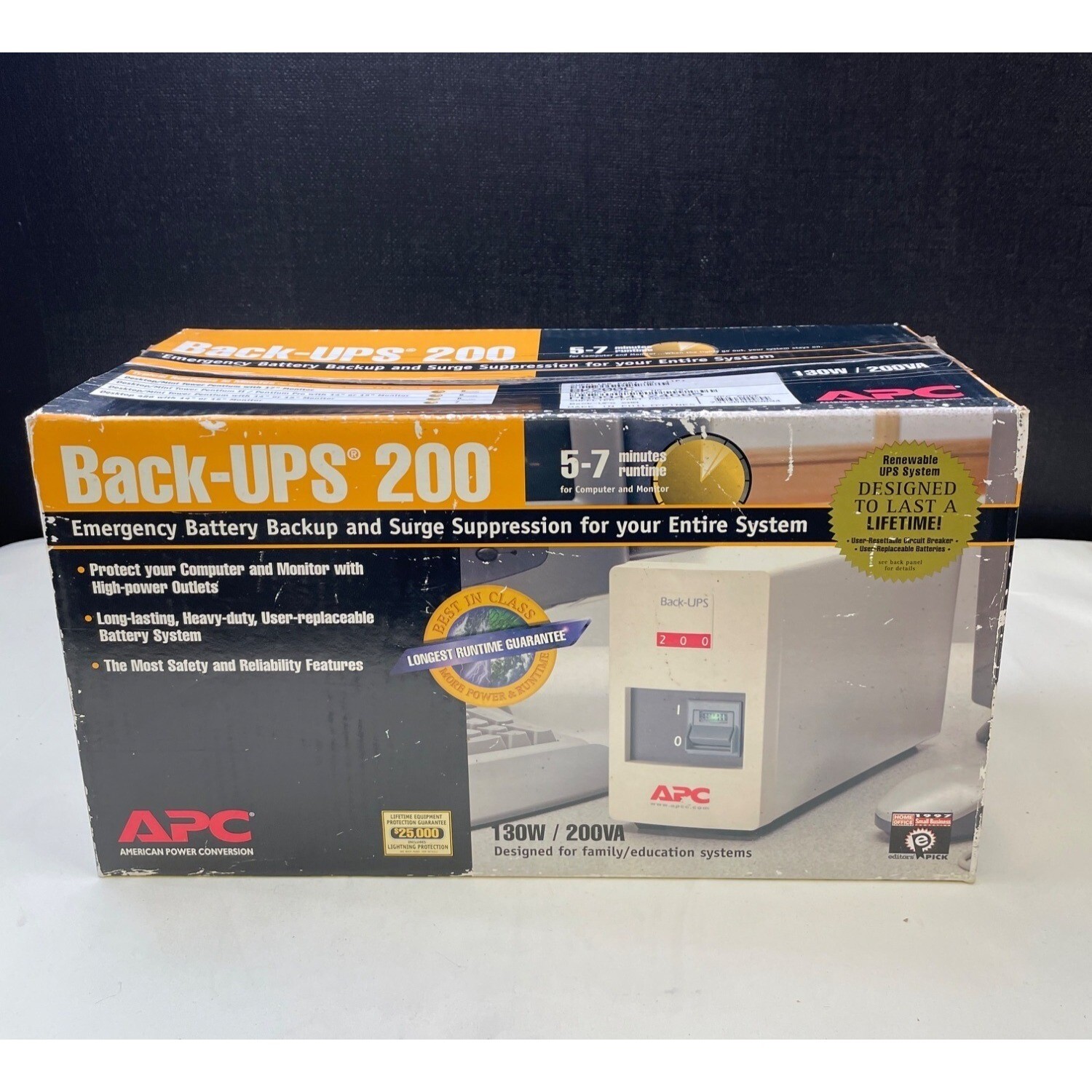 APC Back-Ups-200 Emergency battery back up Surge Suppression entire sys SKU 5643
