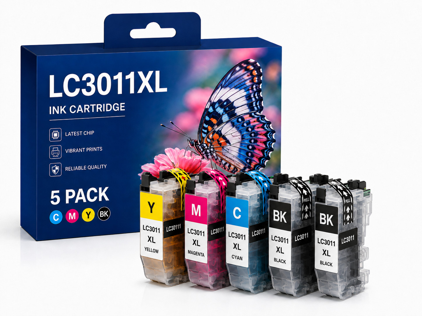 5PK LC3011XL Ink Cartridges Compatible for MFC-J491DW J497DW J690DW J895DW