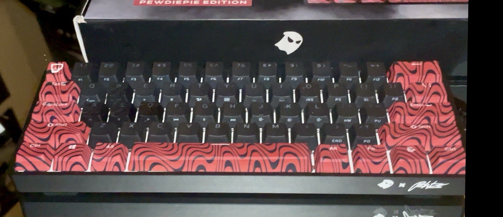 Ghost Mechanical Wireless Keyboard A1 Pro Pewdiepie Edition Never Used Complete
