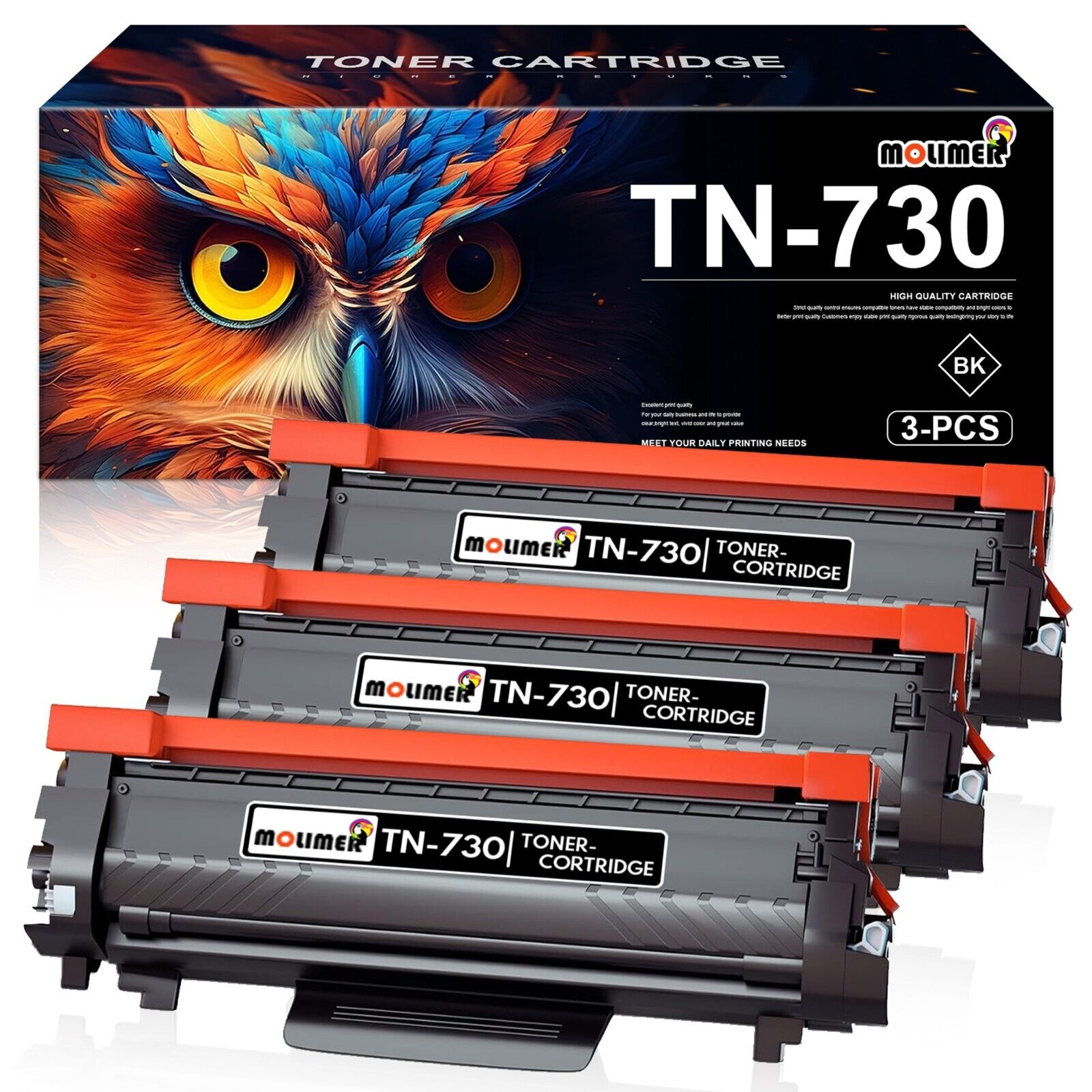 High Yield TN730 Toner Replacement for Brother TN760 TN730 Toner 3 PK HL-L2370DW