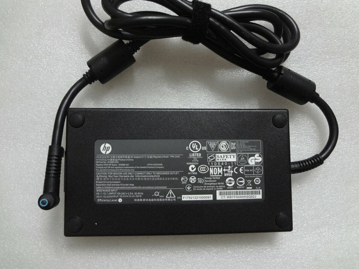 Genuine OEM 200W HP ZBook 17 G4 TPN-CA03 815680-002 835888-001 Slim AC Adapter