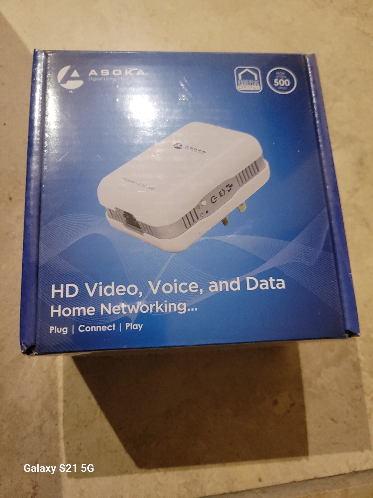 Asoka PL9671-A2 PlugLink-ETH-500 Mbps HomePlug Powerline Ethernet Adapter