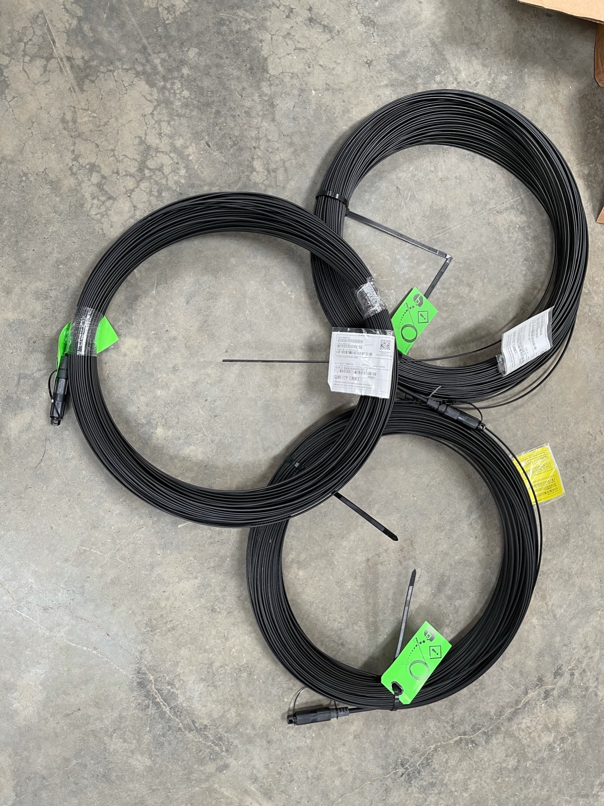 3x Lot Corning 400' FDRP SCAOPT, 500' FDRP SCAOPT, 500' TDRP SCAOPT Fiber Optic