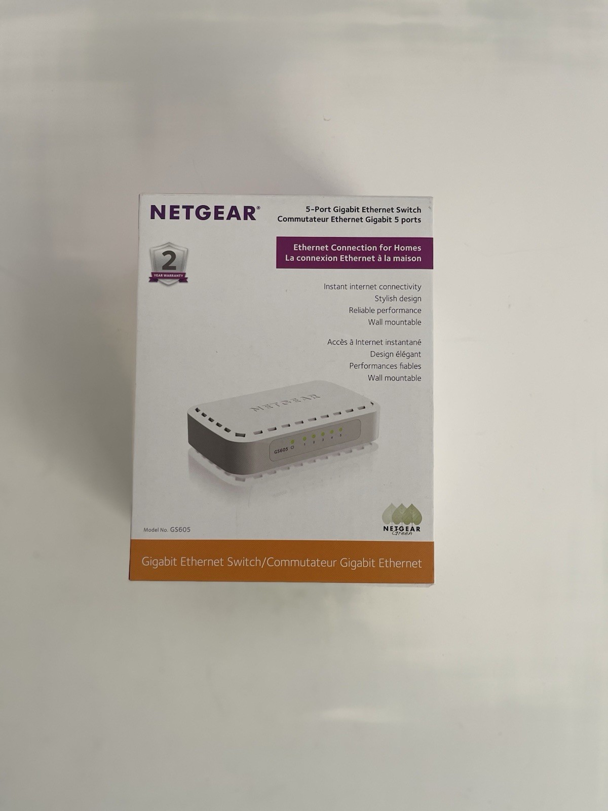 NETGEAR GS605v5 5-Port Gigabit Ethernet Switch (NEW IN BOX)
