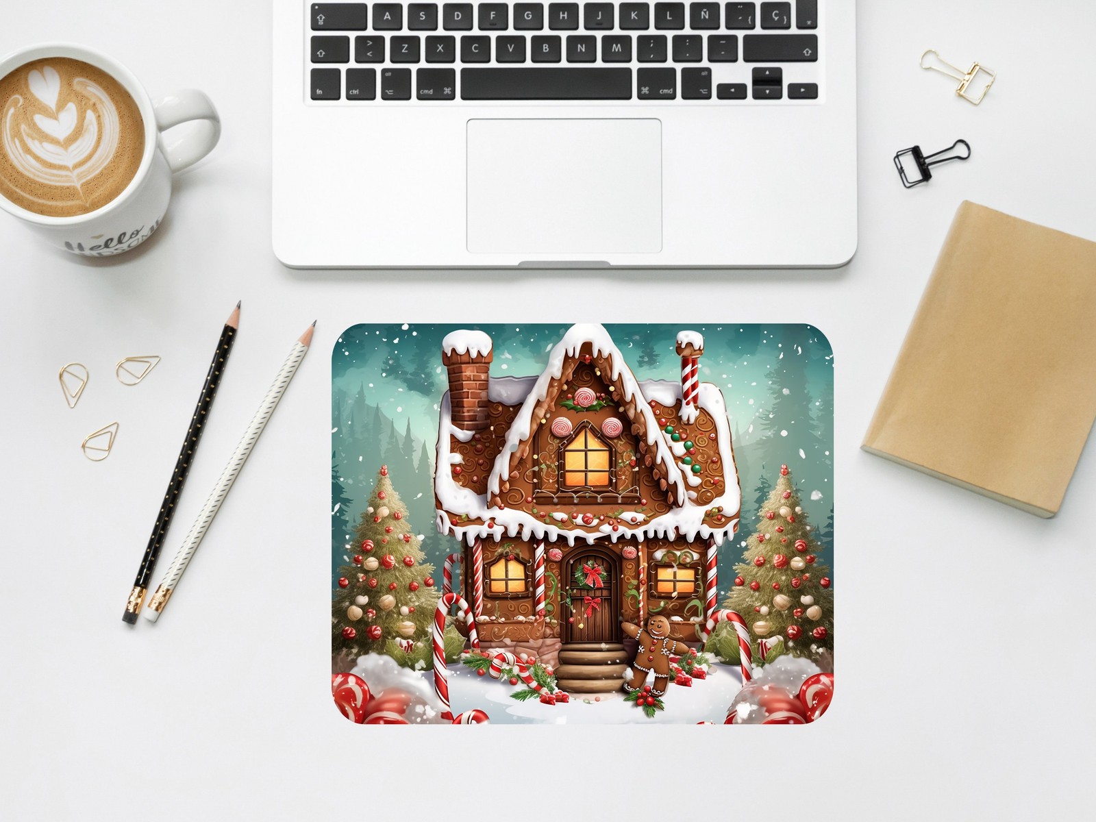 Holiday Mouse Pad, Gingerbread House Designs (Customizable, 9.6x7.9 inches)