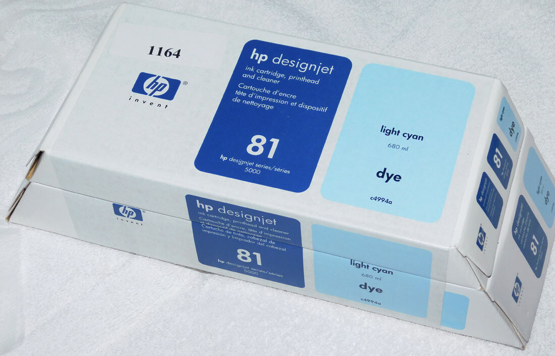 HP 81 Light Cyan INK & Printhead & Cleaner C4994A VALUE PACK DJ 5000 5500 5500ps