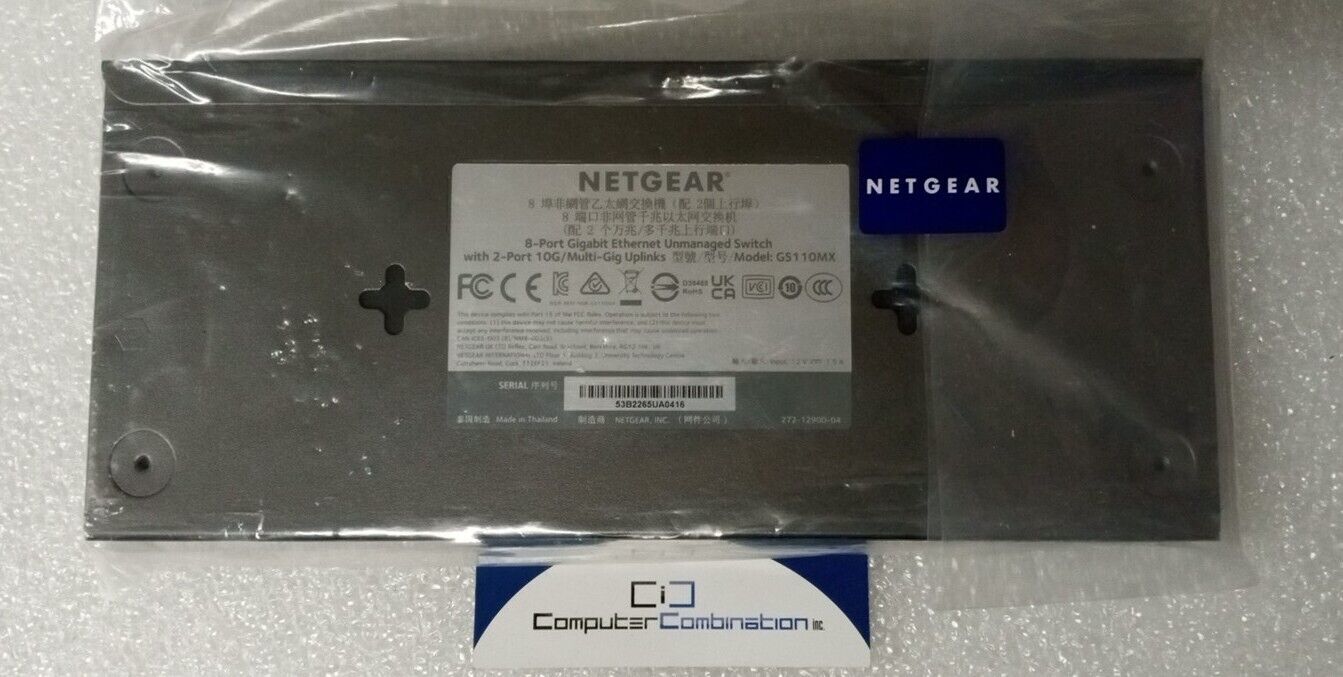 NETGEAR 10-Port Gigabi 10-Port Gigabit/10G Ethernet Unmanaged Switch (GS110MX)  