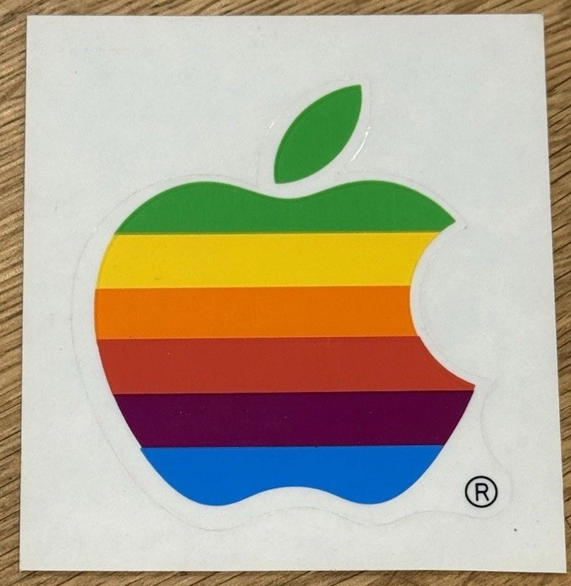 Vintage OEM Apple Sticker - Classic Rainbow Sticker