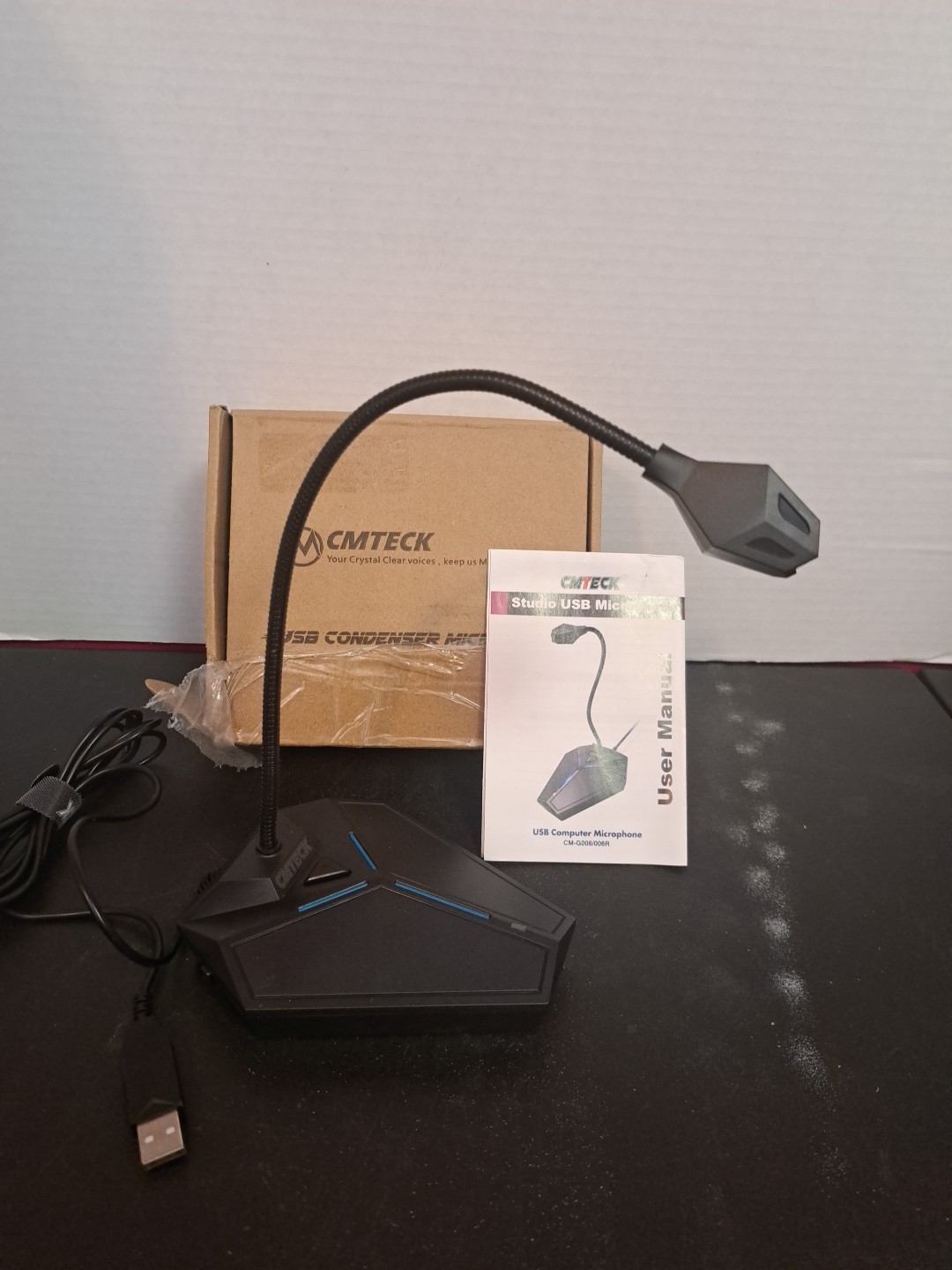 New Open Box CMTECK CM-G006 USB Computer Condenser Conference Microphone Black