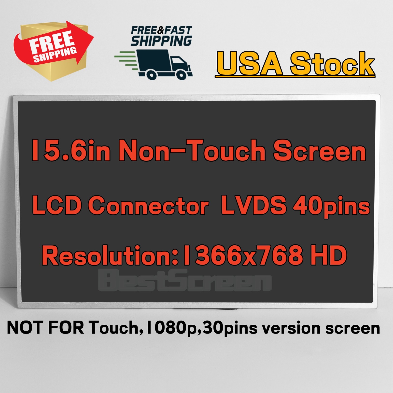 LAPTOP LCD Screen FOR GATEWAY NV55S02u NV57H58U 15.6" WXGA HD 40PINS
