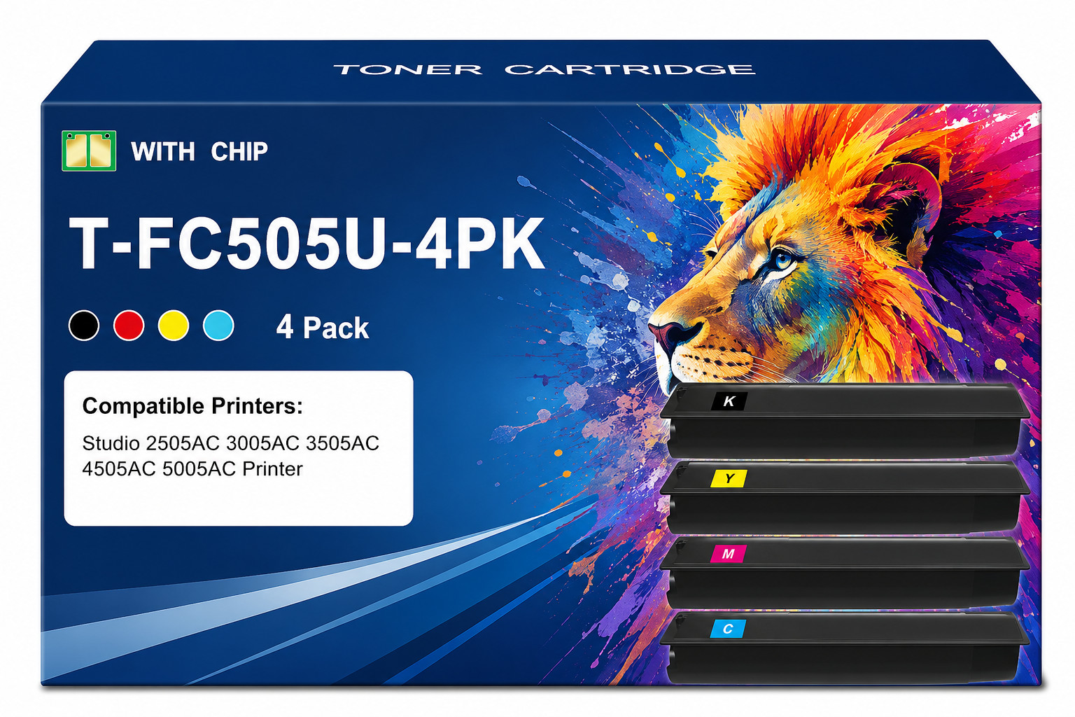 4PK T-FC505U Toner Cartridge Replacement for E-Studio 5005AC 3005AC