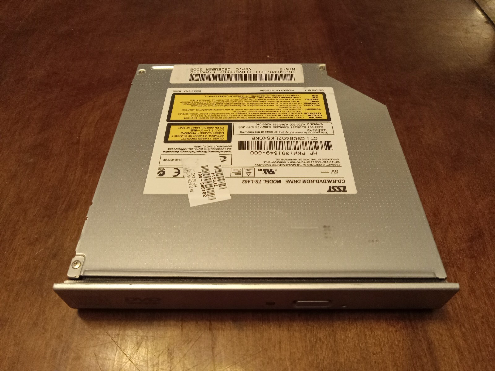 Laptop Part:Compaq Presario V2000 Internal DVD Rom CDRom CD R/W Rewritable Drive