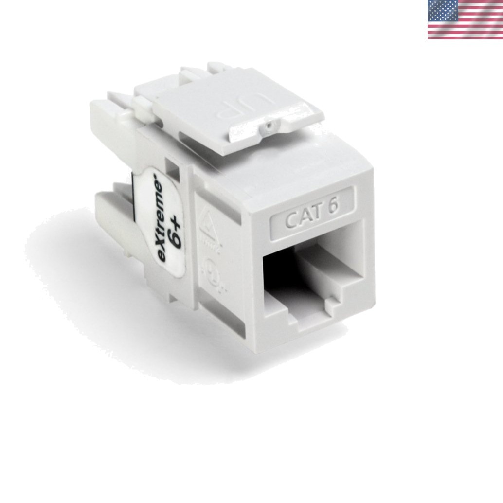 Extreme 6+ Cat 6 Ethernet QuickPort Connector - High-Speed Data Transfer, White