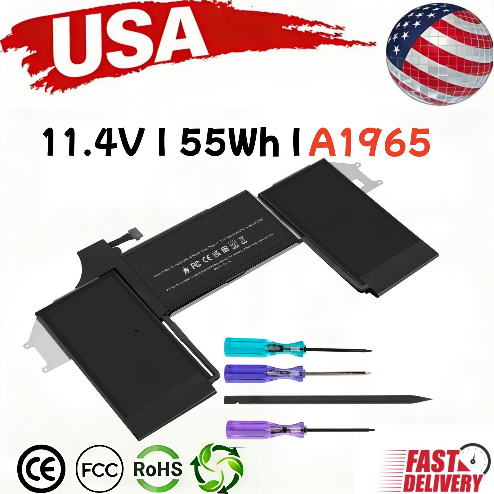 FOR APPLE LI-PO BATTERY - MacBook Air Retina 13" A1932 2018, 2019, A2179 2020