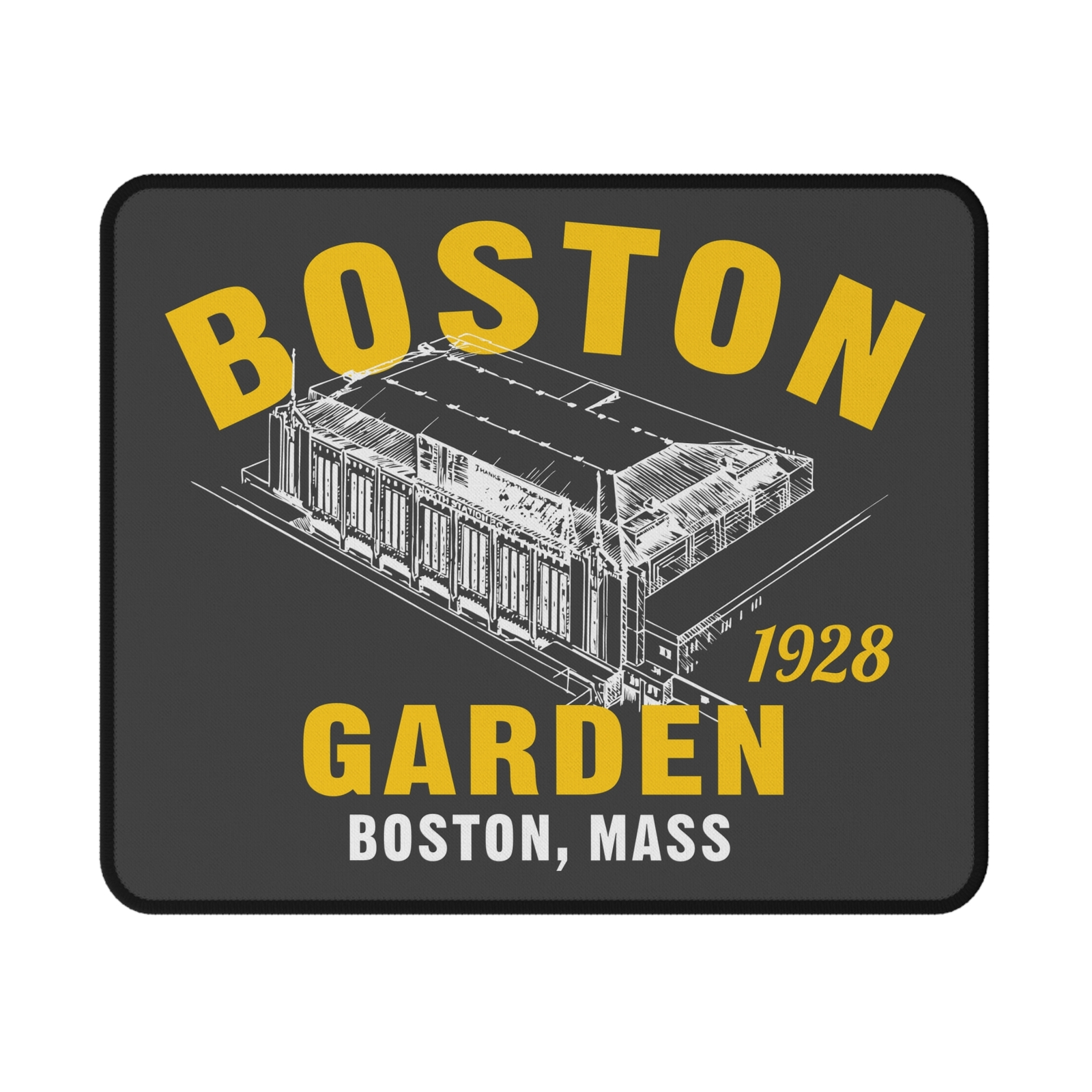 Boston Garden 1928 Rubber Base NHL Computer Mouse Pad - Boston Bruins Hockey