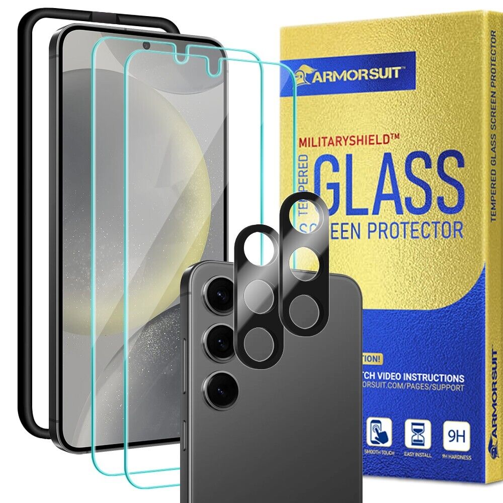 [2+2 Pack] ArmorSuit Samsung Galaxy S24 Glass Screen + camera protectors