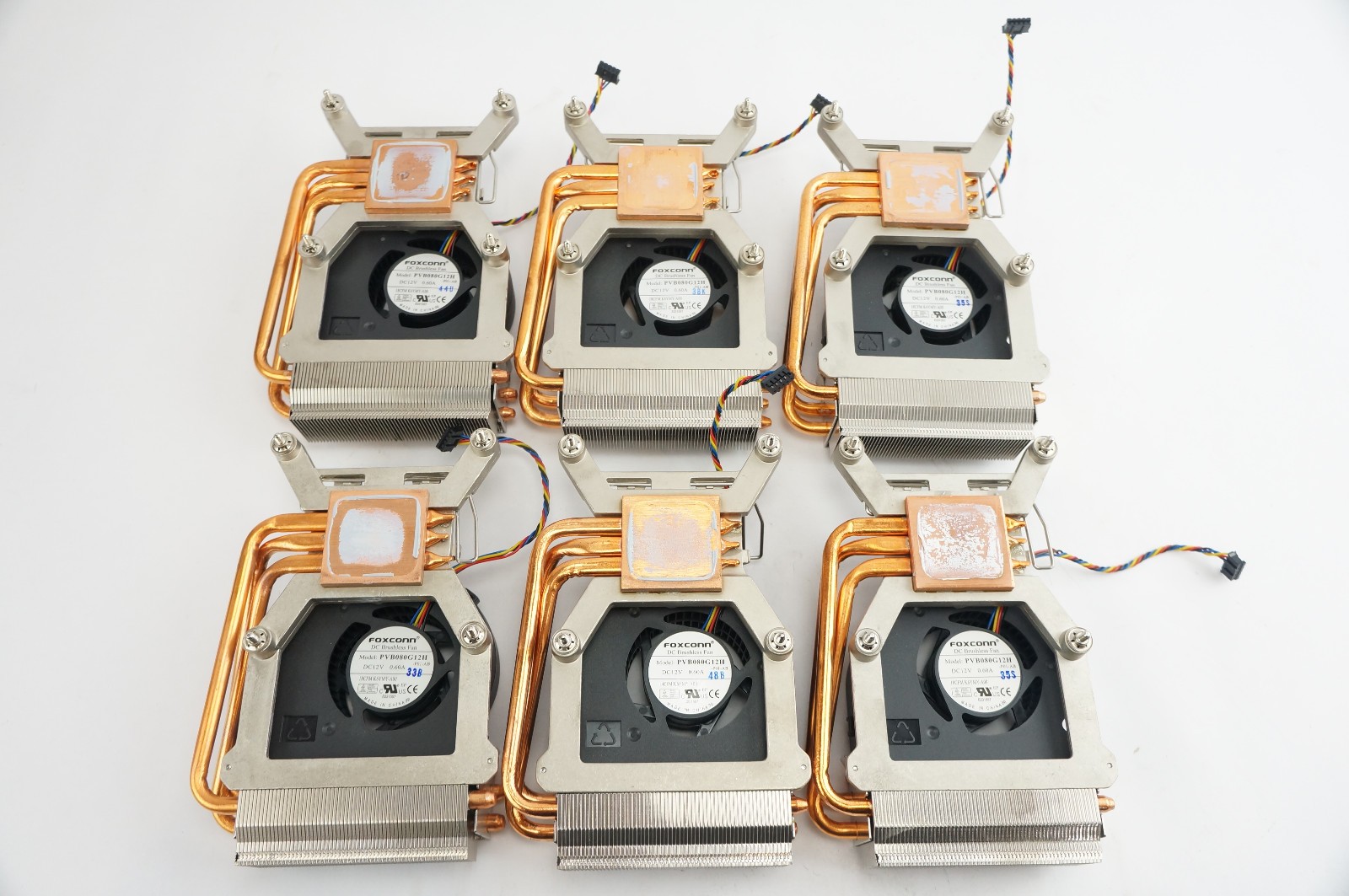 6pc Used Works Dell Optiplex Heatsink Fan Combo PVB080G12H Copper Pipe