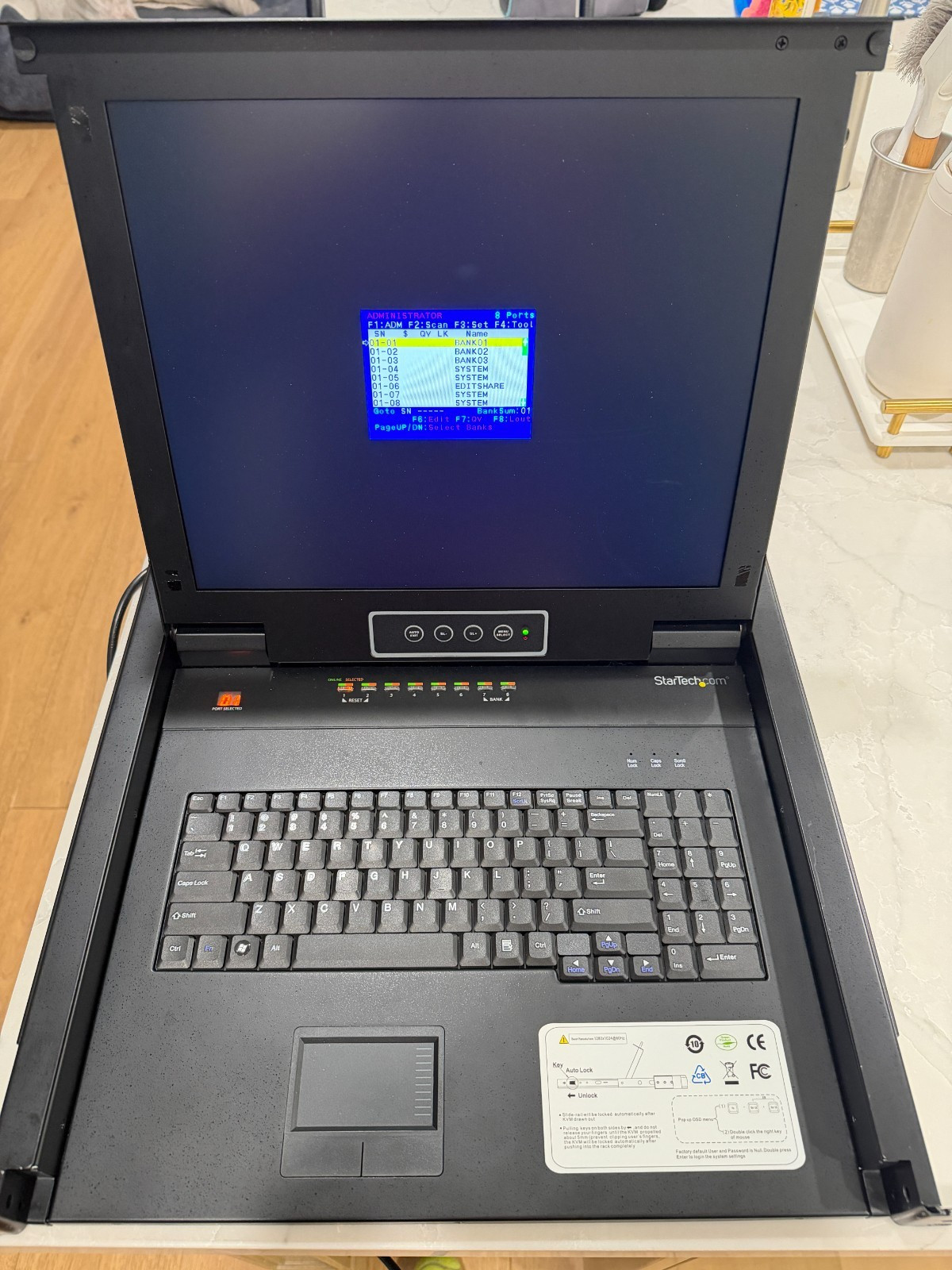 StarTech 1U 17" LCD Monitor Rackmount KVM Console RKCONS1701