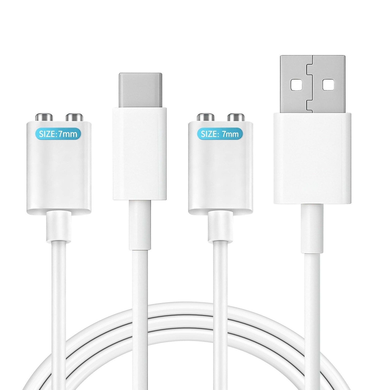 OVECIOPO Rose Charger Replacement,Magnetic USB USB-A & 7mm, white