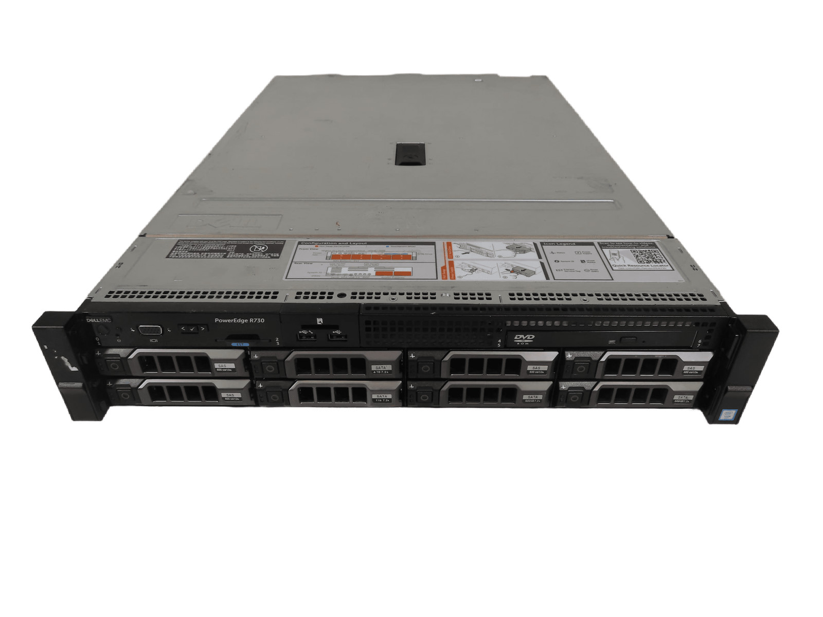 Dell Poweredge R730 8LFF 2x E5-2698 v3 2.3ghz 128gb H730 8x 3.5 Trays 2x 750w
