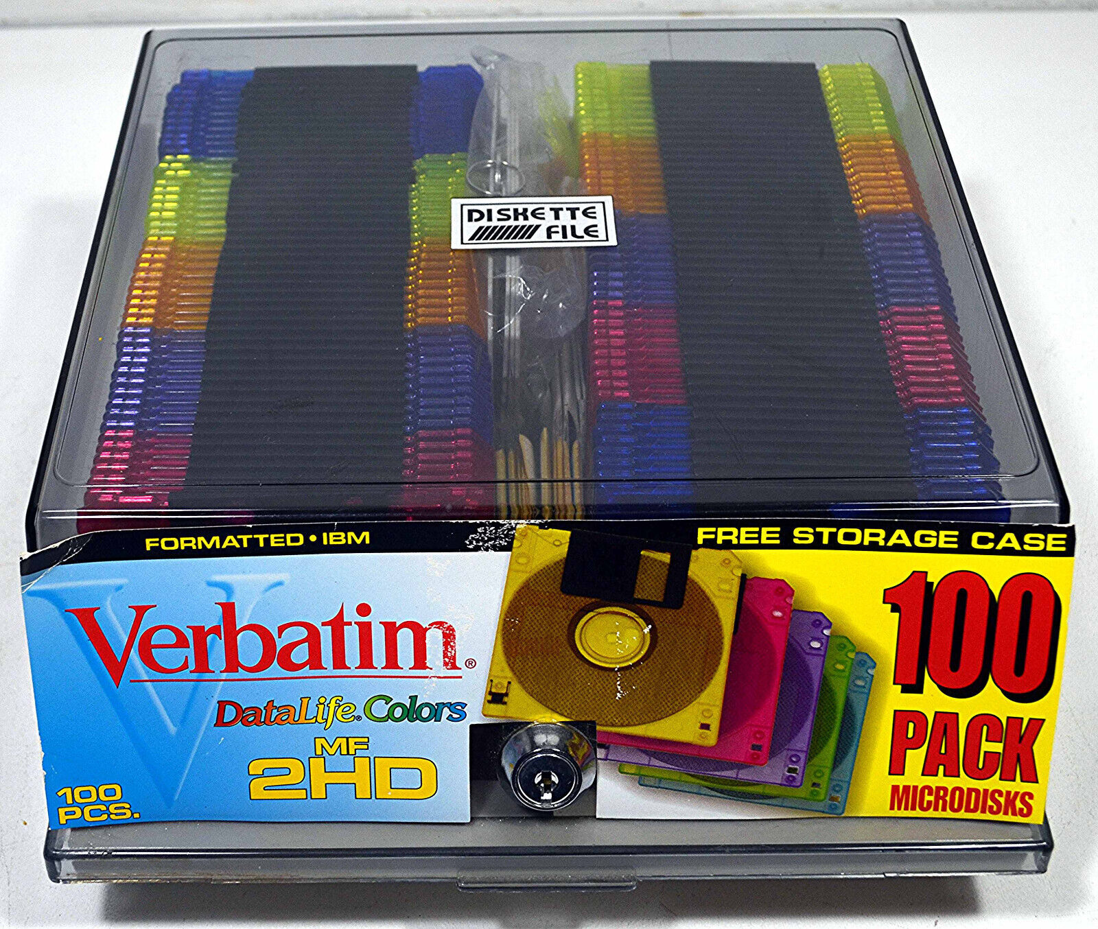 Verbatim DataLife Colors MF 2HD 100 Pack w/Case & Keys