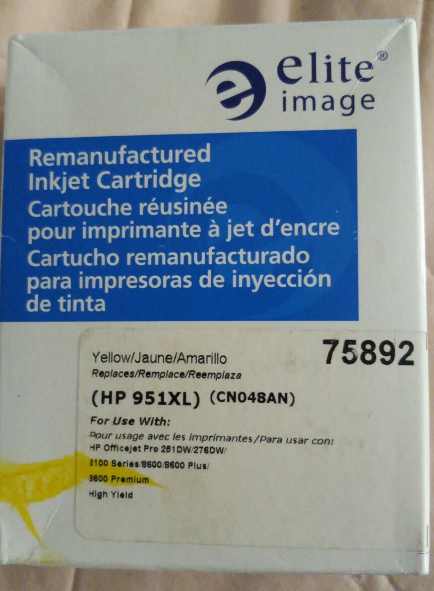 Elite Image Remanufactured Inkjet Cartridge 951XL Yellow 75892