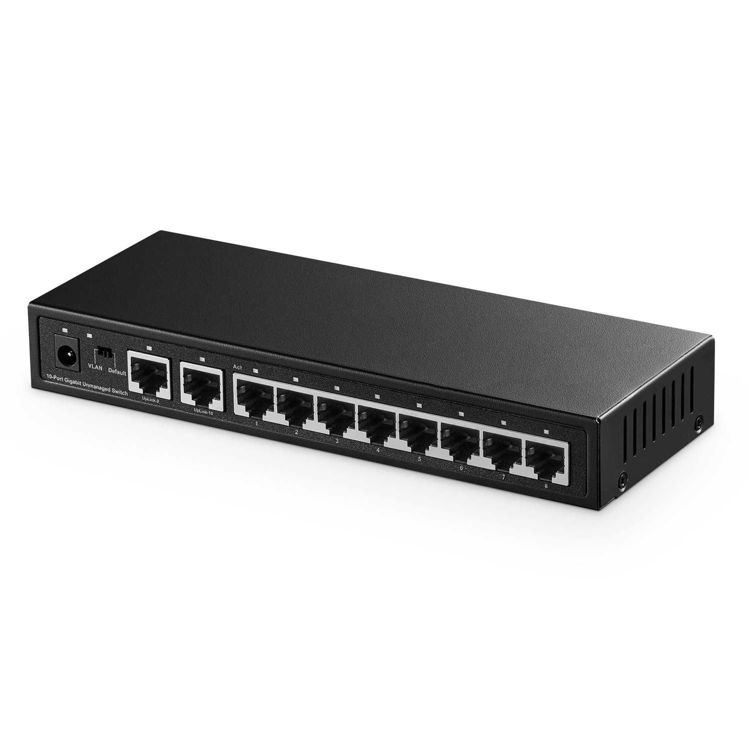 10 Port Gigabit Ethernet Switch, 8 Ports 100/1000Mbps, 2 Gigabit Uplink, Supp...