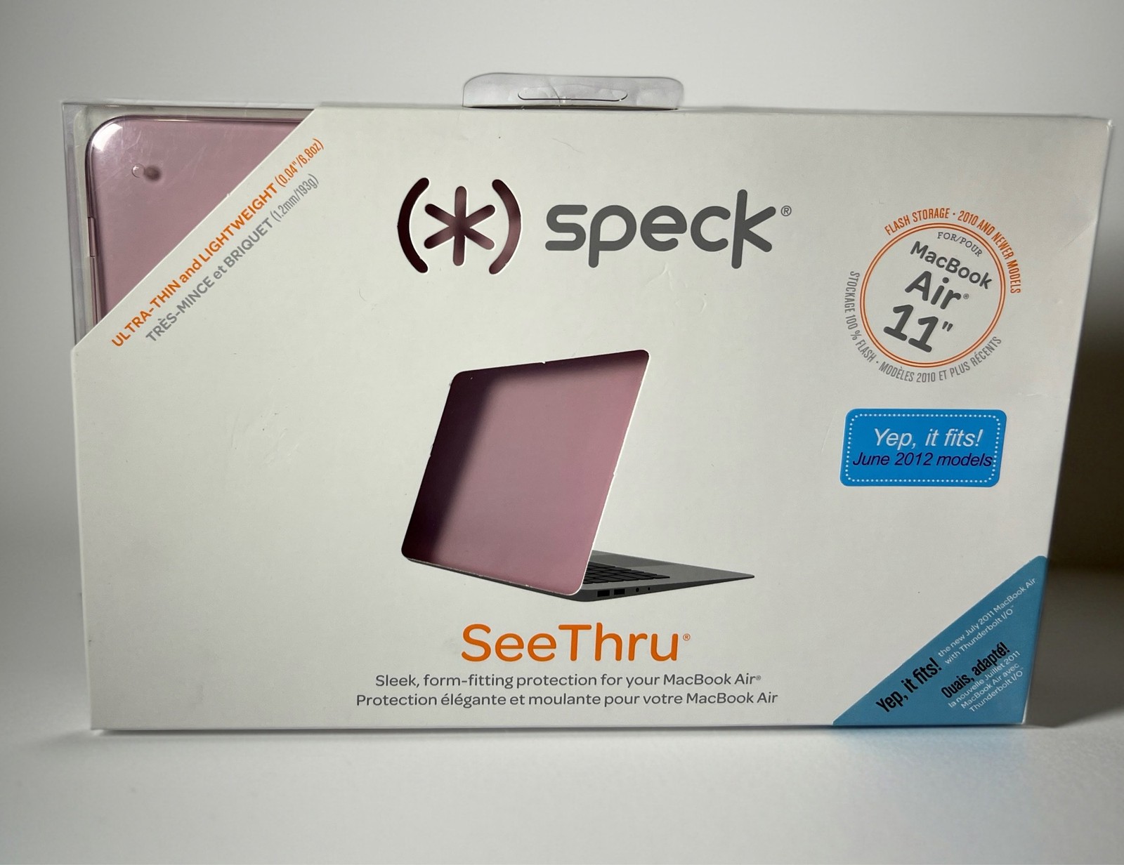 Speck SeeThru Hard Shell Case MacBook Air 11" Pink Clear NEW Sealed 2010-2012