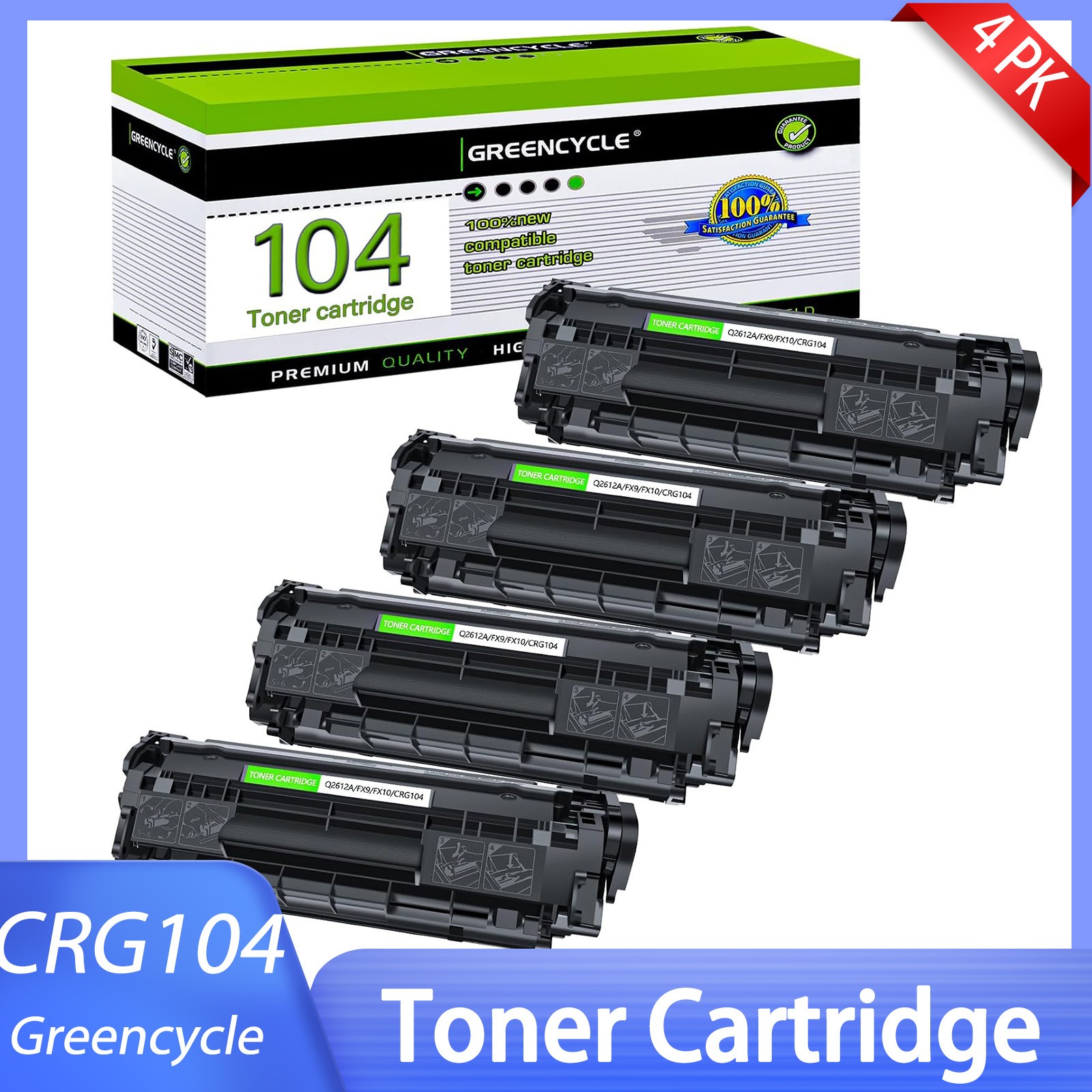 4PK C104 FX9 FX10 Toner Cartridge For Canon imageCLASS MF4270 MF4350d MF4370dn