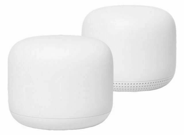 Google Nest Wifi Router & Point 2-Pack Snow AC2200 Mesh WiFi System
