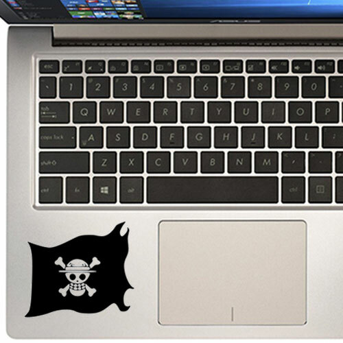Glowing One Piece Luffy Pirate Skull Decal Sticker for Macbook Laptop Trackpad 