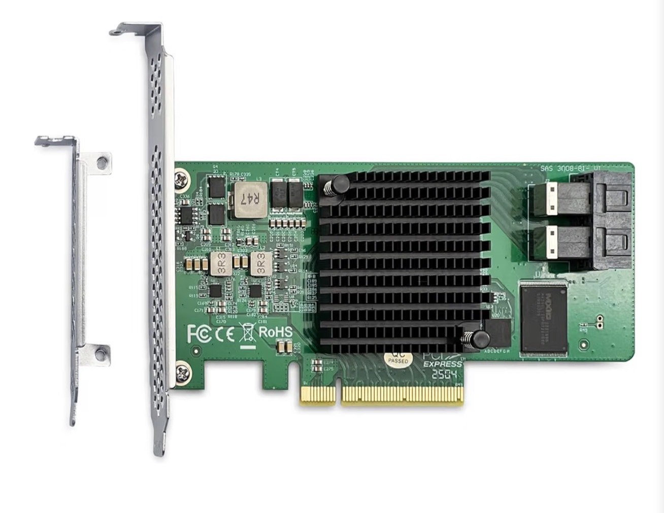 12G Internal PCIe Controller Card, 8 Ports 12Gb/s SATA + SAS HBA Card, Broadcom'