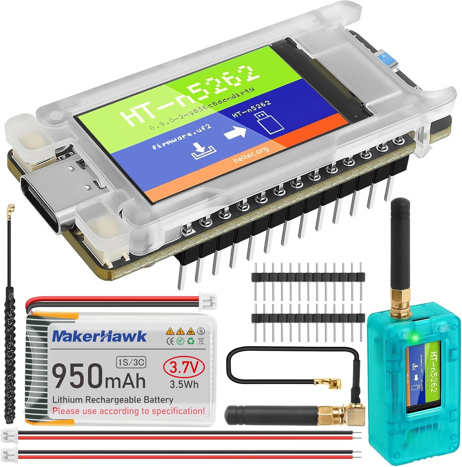 Mesh Node T114 Board V2 with Case and 950mAh Battery Set, TFT Display nRF5284...