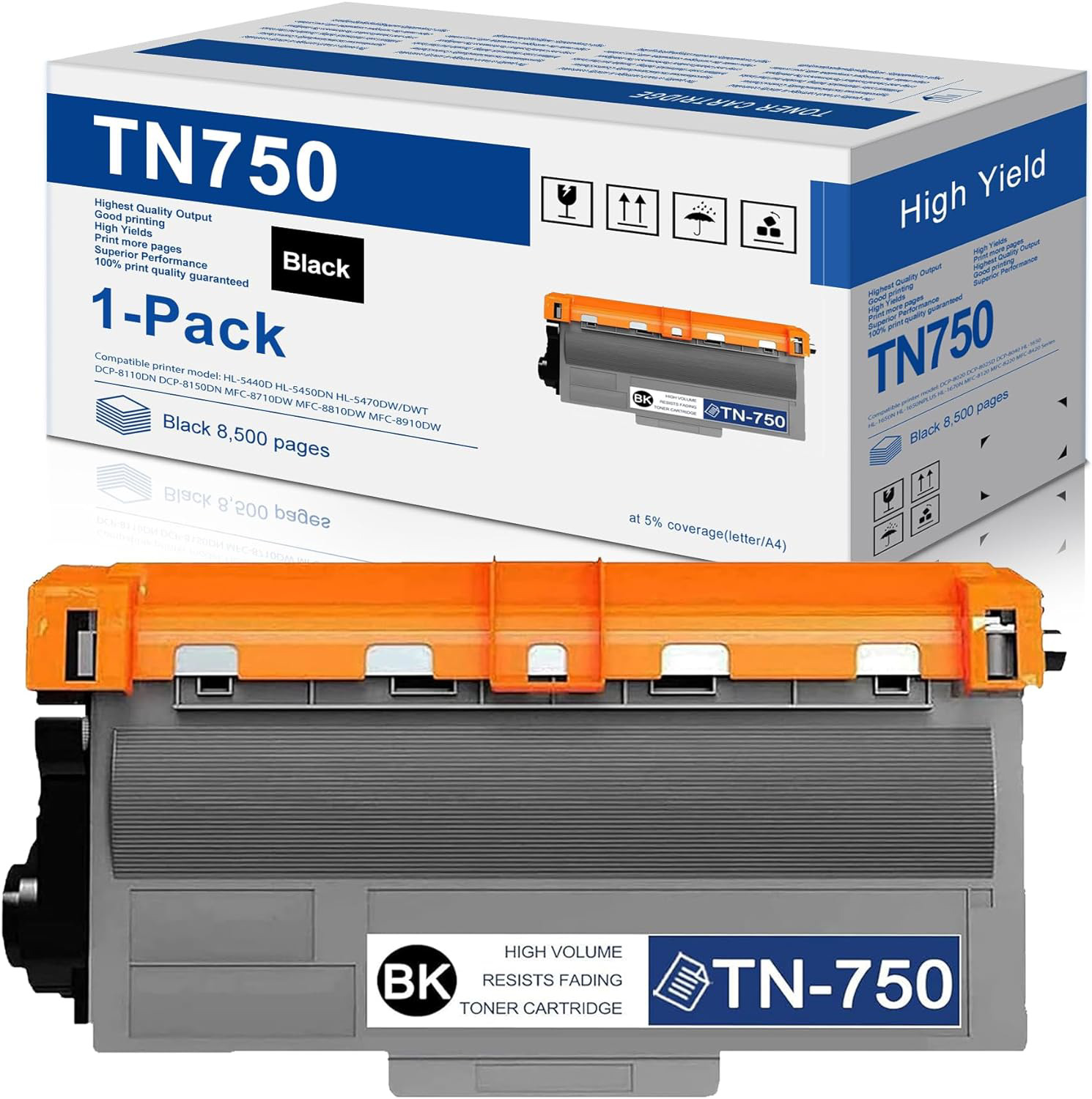 Compatible High Yield 1 Pack Black TN750 TN-750 Toner Cartridge Replacement for