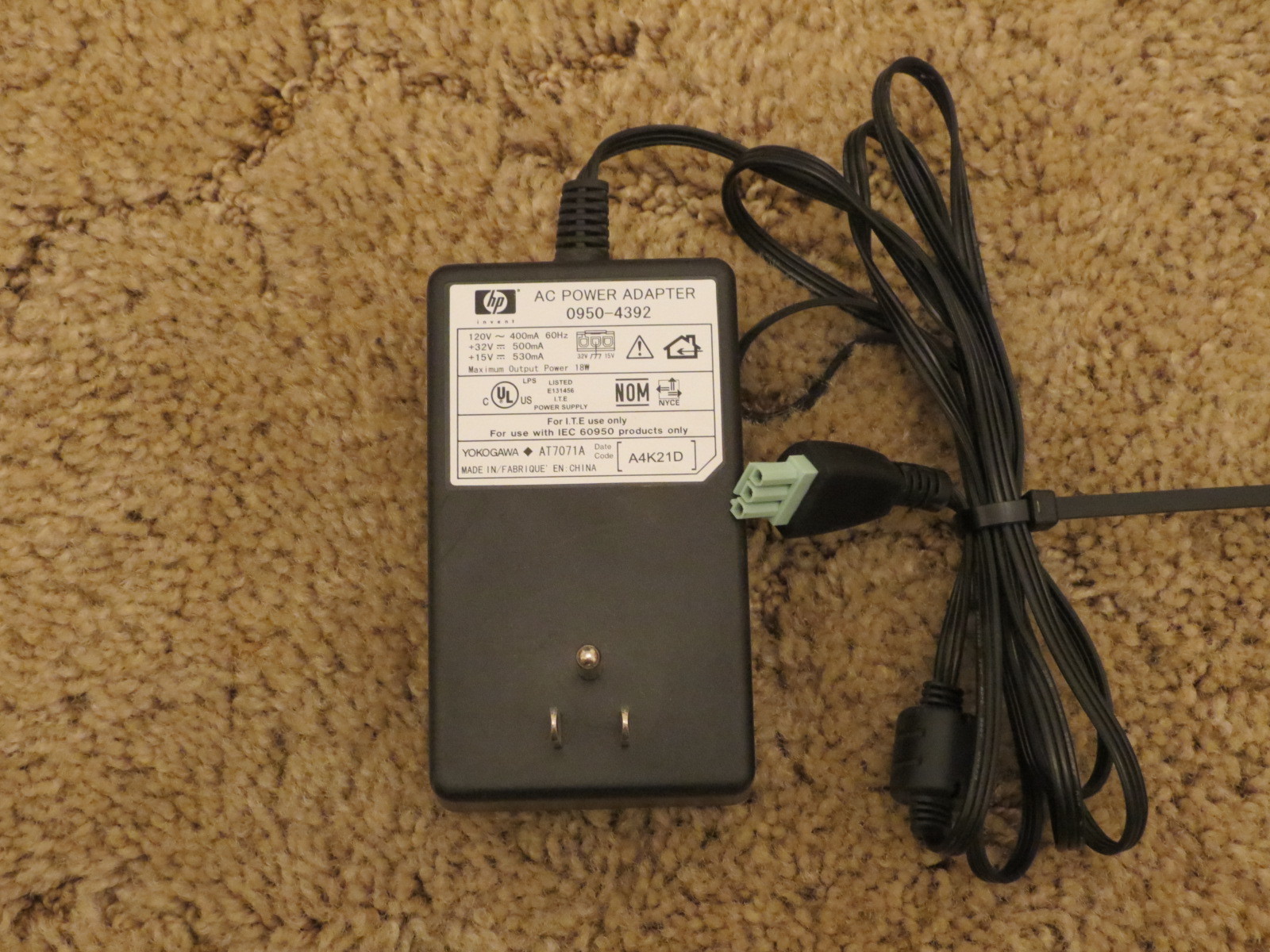 Genuine Hewlett Packard 0950-4392 Printer Adapter
