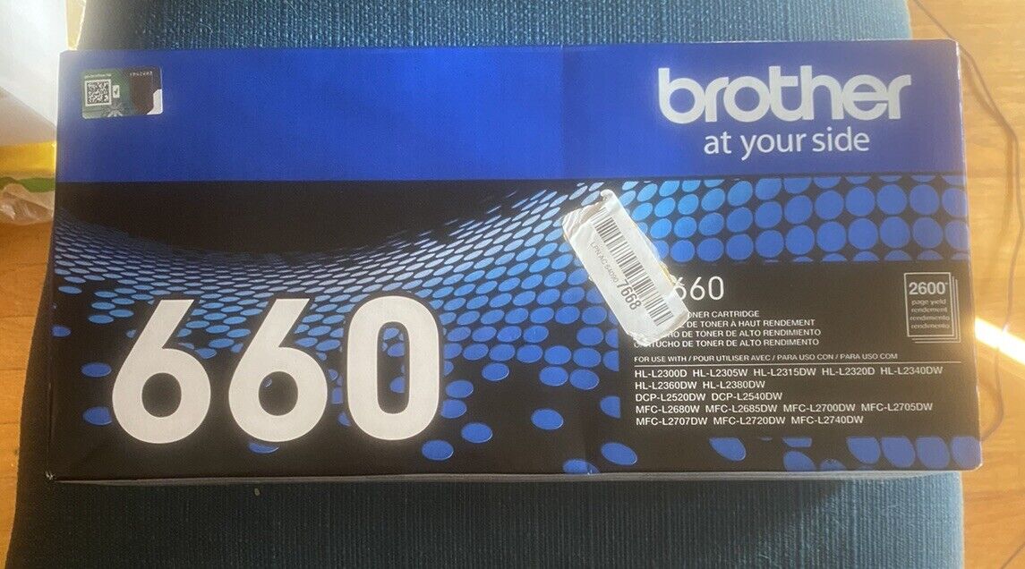NEW GENUINE - BROTHER TN660 BLACK TONER CARTRIDGE - 2600 PAGES - SEALED