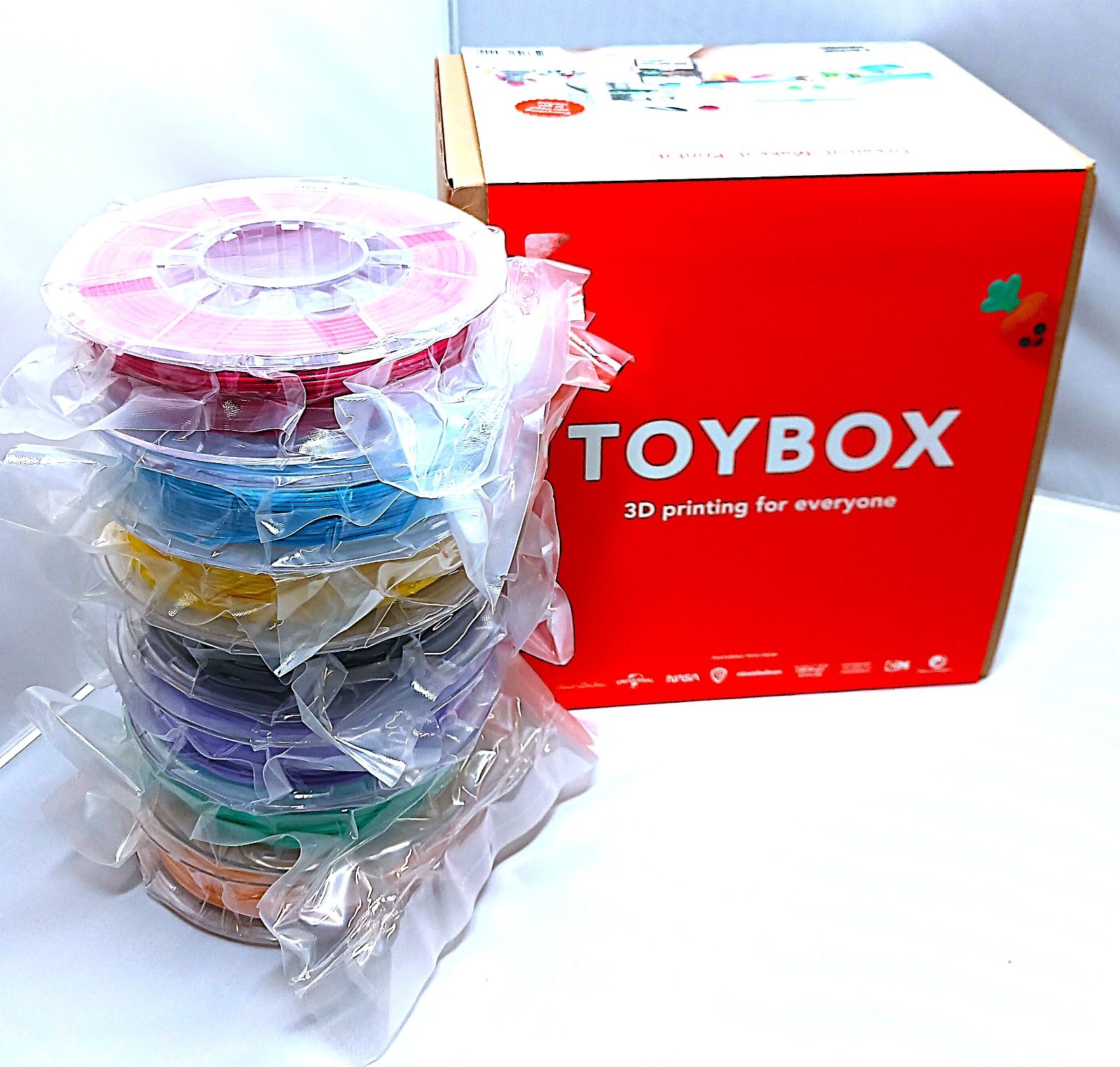 Toybox Alpha 2 3D Printer + 7 Printer Food Filaments One Touch Kids NEW