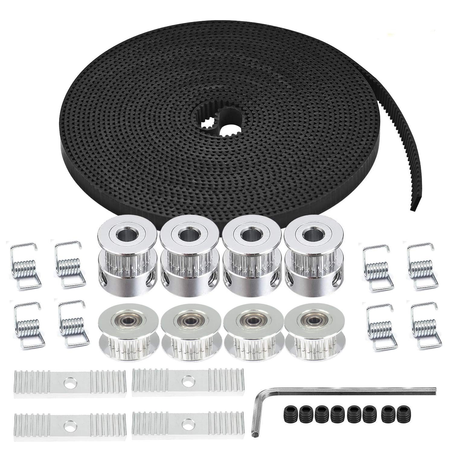 5M GT2 Timing Belt Set: Pulley, Idler, Tensioner, Clamp for 3D Printer