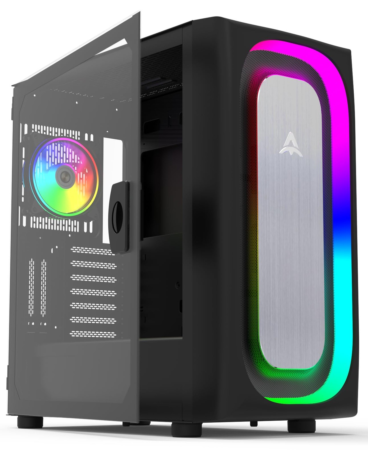 ALSEYE Ai-Pro Black E-ATX Gaming PC Case with Pre-Installed Halports for 7x120mm