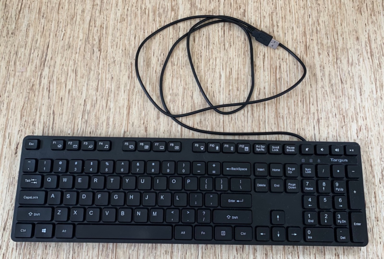Targus USB Wired Black Computer Keyboard 17.5" Length x 5" Width - AKB30US