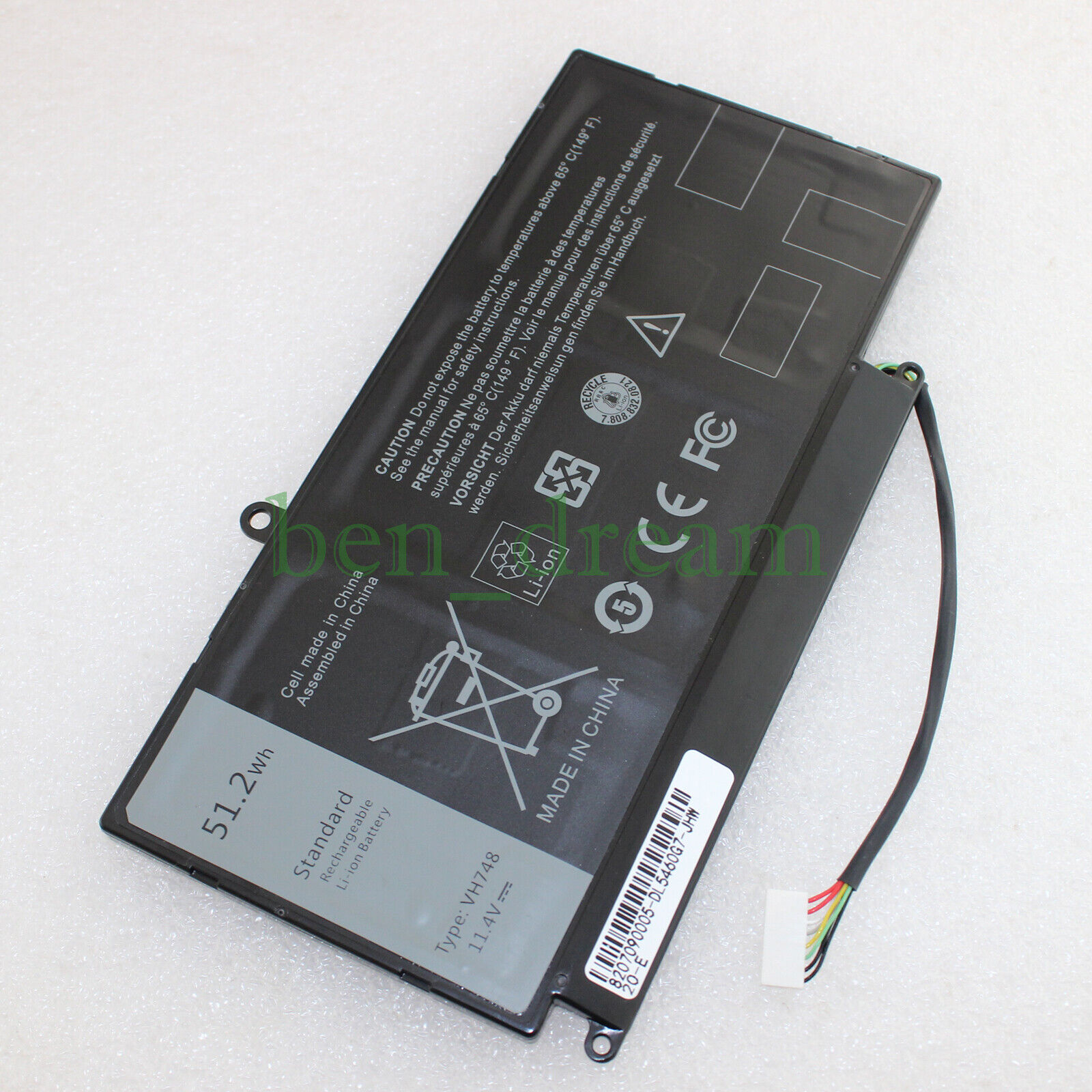 51.2W Laptop Battery VH748 For Dell Inspiron 14-5439 Vostro 5460 5470 5560 5480