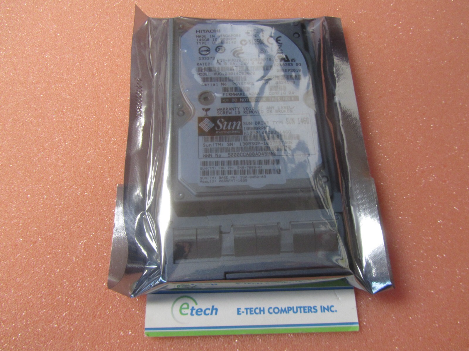 Sun Oracle Hitachi H103014SCSUN146G 146GB 2.5 6Gb/s SAS HD, PN 390-0450 540-7868