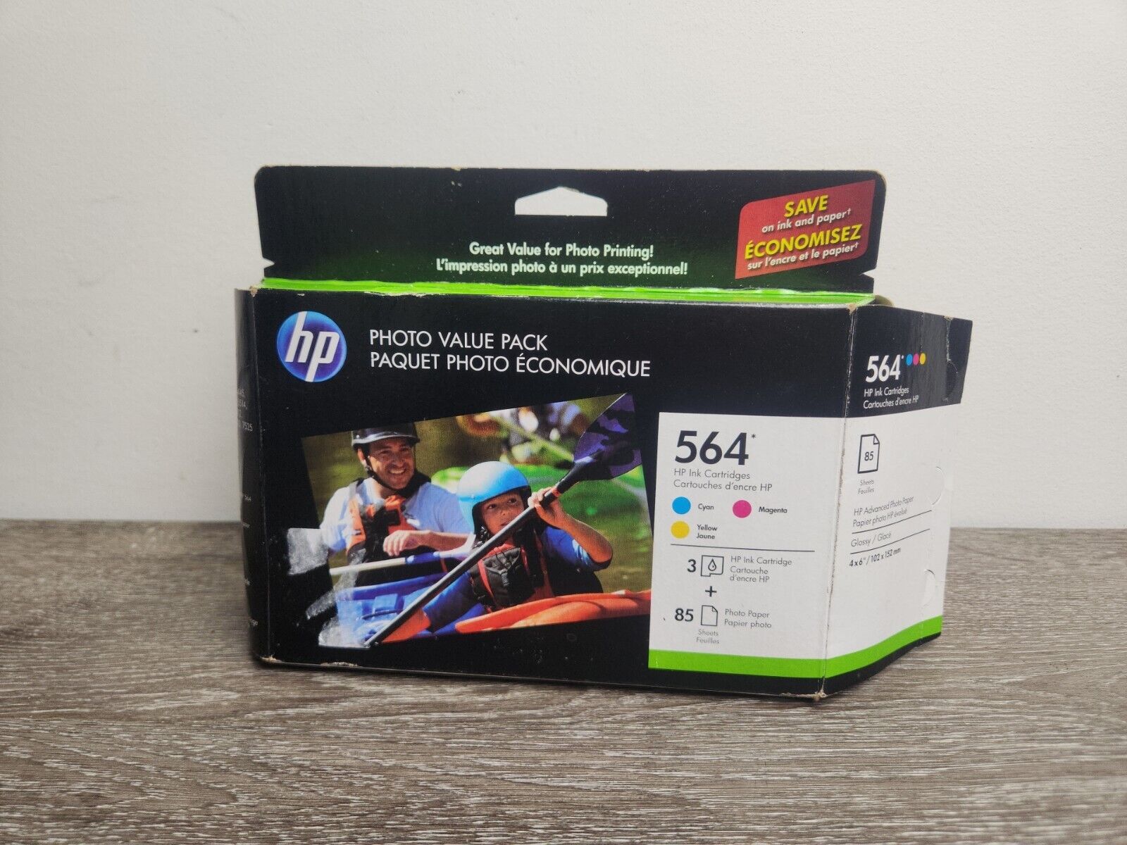 Genuine 3 PACK HP 564 TRI-COLOR INK CARTRIDGES COMBO PACK + PHOTO PAPER 02/15