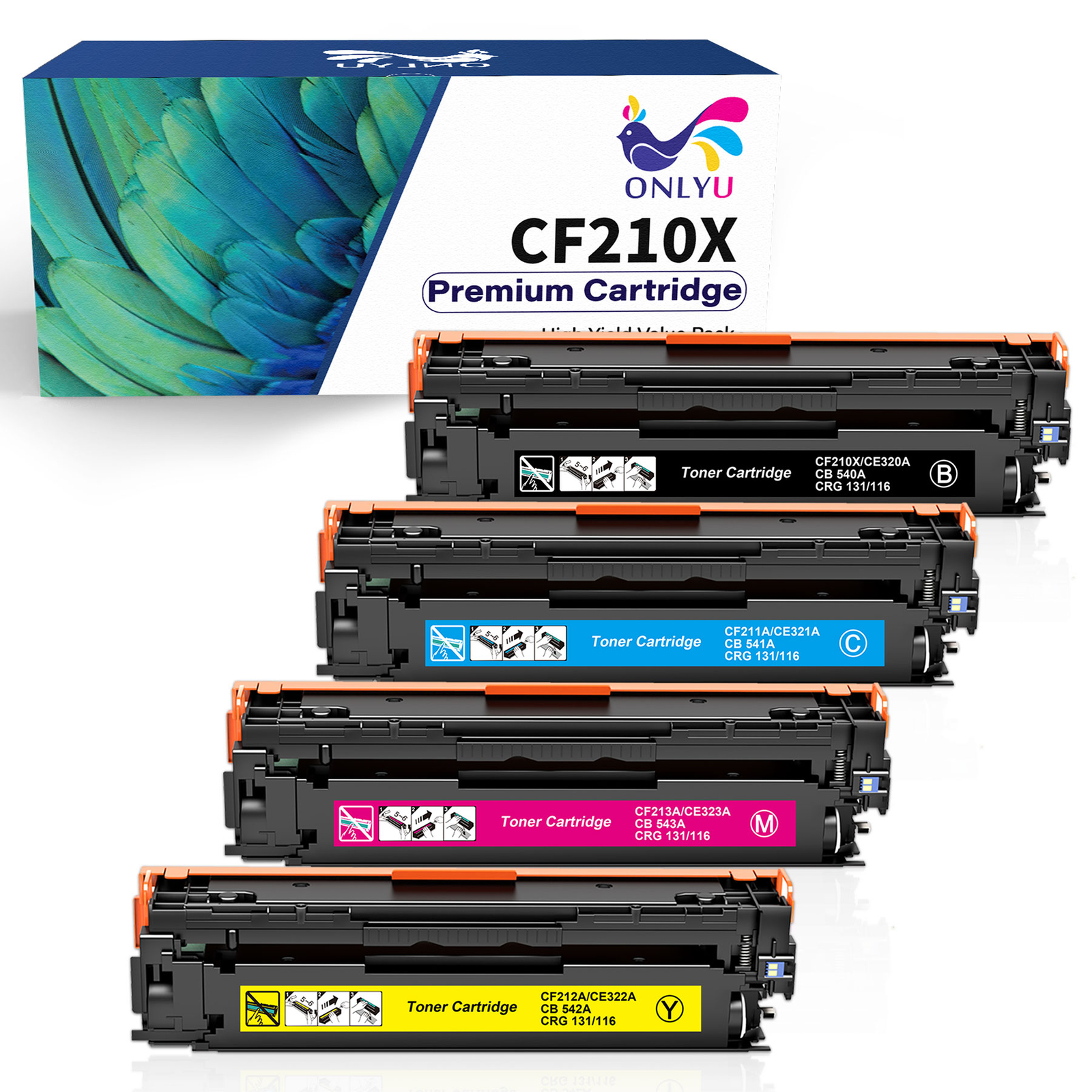 4x CF210A COLOR Toner for HP 131A LaserJet Pro 200 Color MFP M276 M276n M276nw