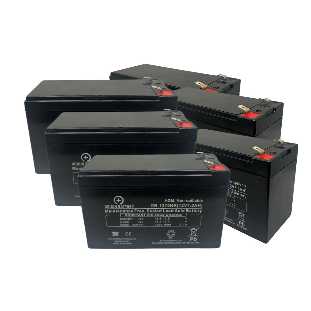 Minuteman EBP36XL Battery Kit, Also Fits EBP4 Model - 6 Pack 12V 7AH High-Rate