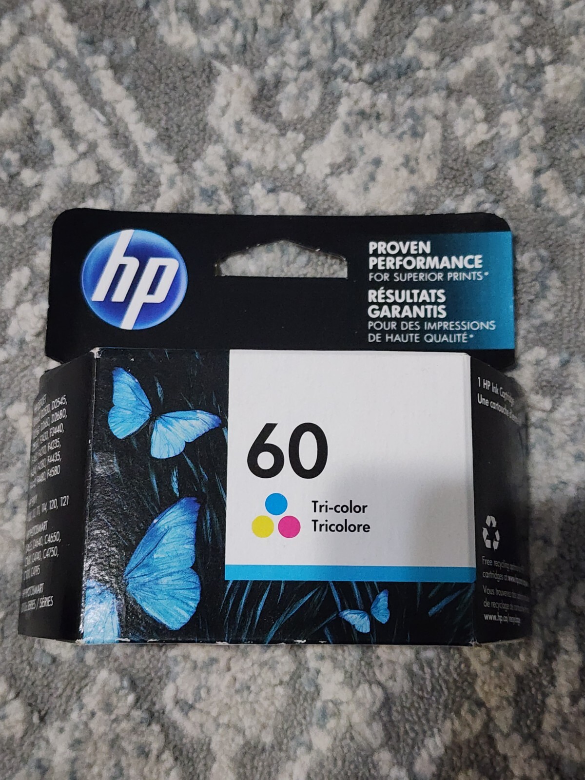 HP 60 (CC643WN#140) Tri-Color Ink Cartridge Factory Sealed NIB 2017