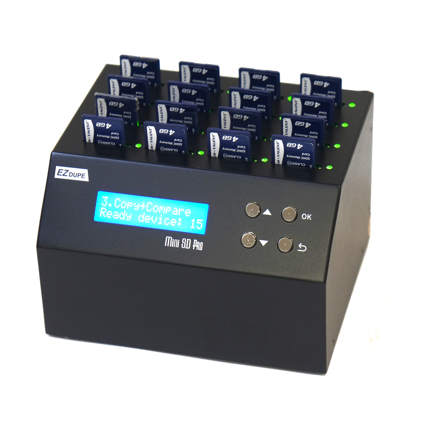 EZ Dupe 1 to 15 Secure Digital & MicroSD Duplicator Cloner 25MBps DM-FD0-8SD15B