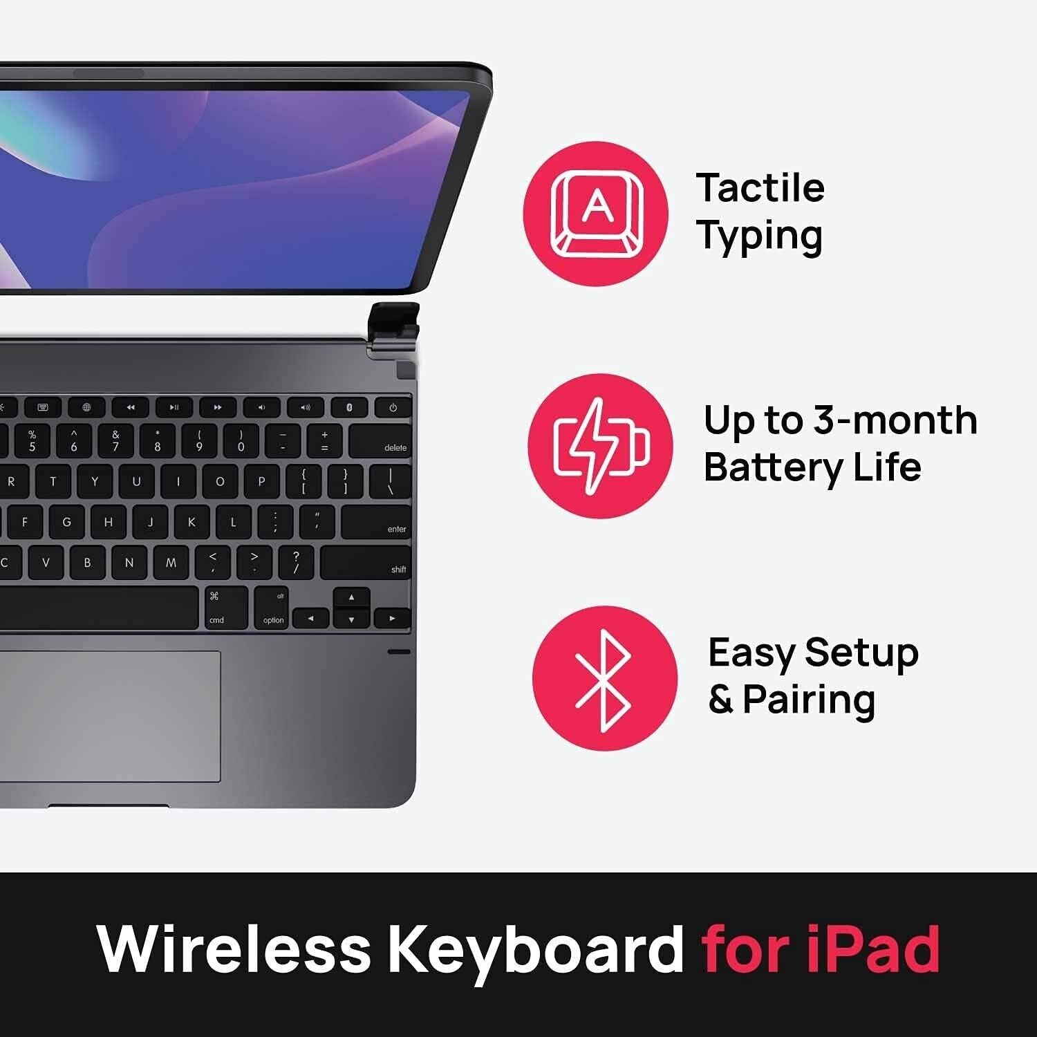 Brydge BRYTP6022 Pro +12.9 Magnetic cover Wireless Keyboard W/Trackpad iPad Pro