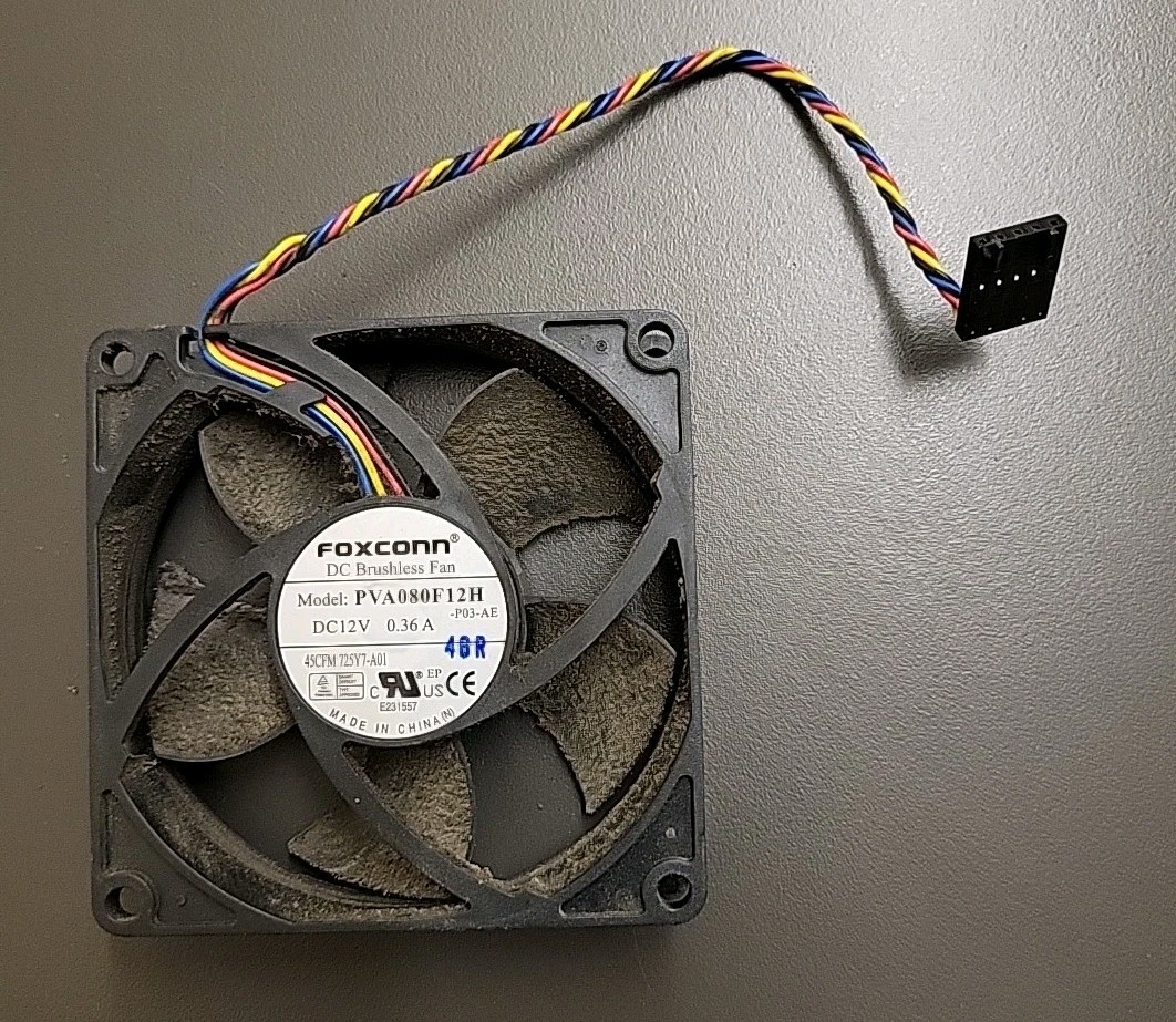 Foxconn PVA080F12H DC Brushless Fan DC12V 0.36A - Tested 