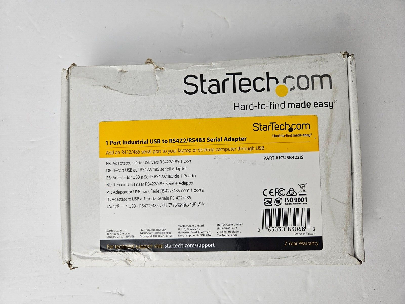 StarTech.com ICUSB422IS 1 Port Industrial USB to RS422/RS485 Serial Adapter